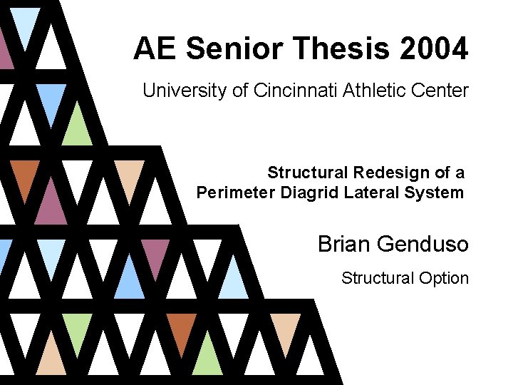 AE Senior Thesis 2004 University of Cincinnati Athletic Center Structural Redesign of a Perimeter