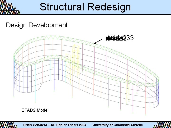 Structural Redesign Development W 14 x 233 W 14 x 53 W 14 x