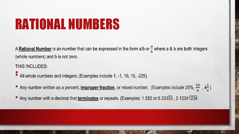 RATIONAL NUMBERS • 