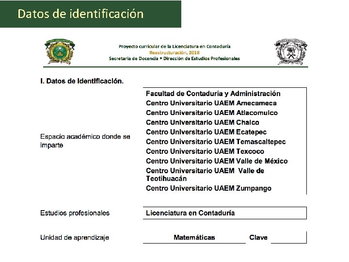 Datos de identificación 