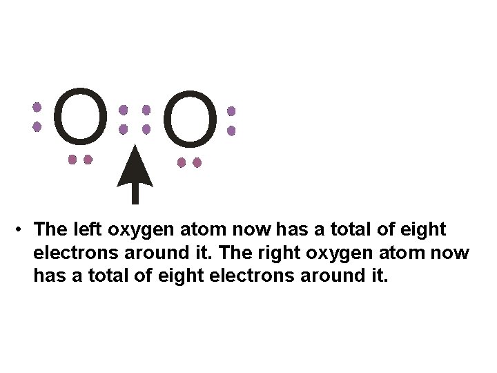  • The left oxygen atom now has a total of eight electrons around