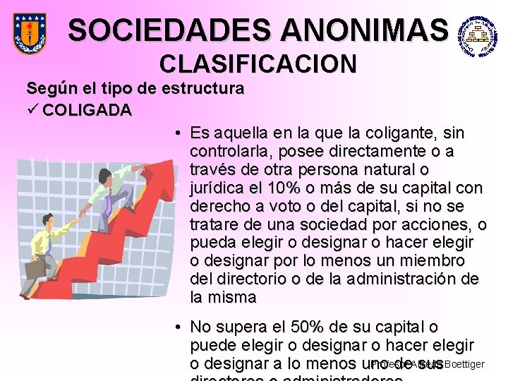 SOCIEDADES ANONIMAS CLASIFICACION Según el tipo de estructura ü COLIGADA • Es aquella en