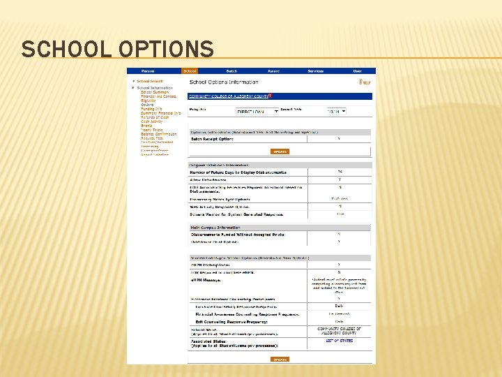 SCHOOL OPTIONS 