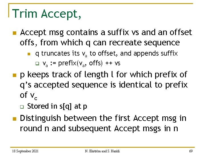 Trim Accept, n Accept msg contains a suffix vs and an offset offs, from