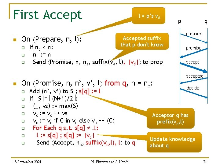 First Accept n On Prepare, n, l : q q q n l =