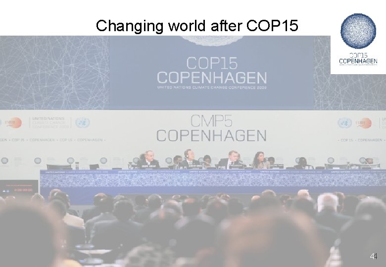 Changing world after COP 15 44 