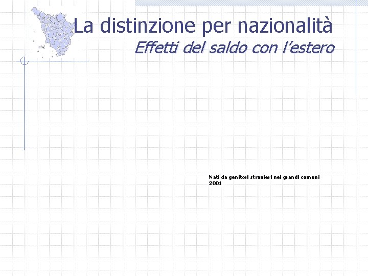 La distinzione per nazionalità Effetti del saldo con l’estero Nati da genitori stranieri nei