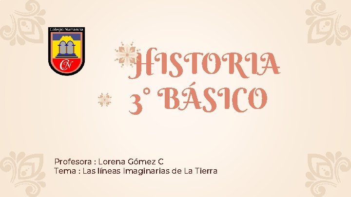 HISTORIA 3° BÁSICO Profesora : Lorena Gómez C Tema : Las líneas Imaginarias de