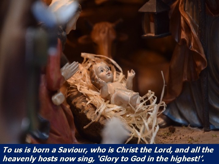 To us is born a Saviour, who is Christ the Lord, and all the
