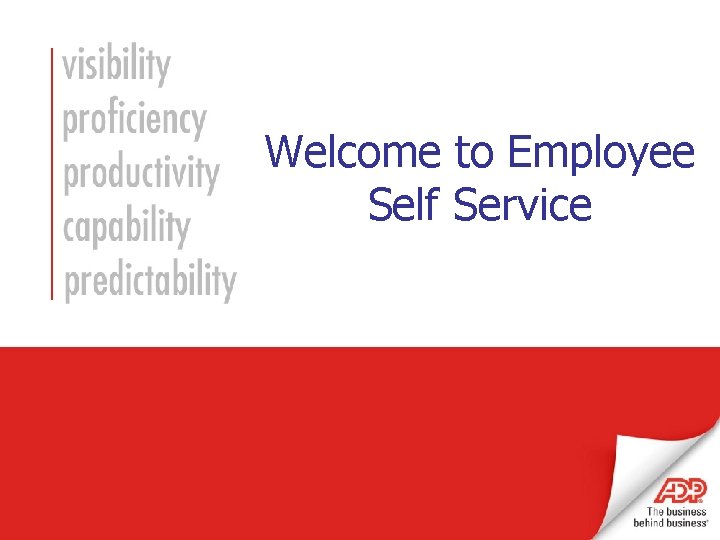Welcome to Employee Self Service 
