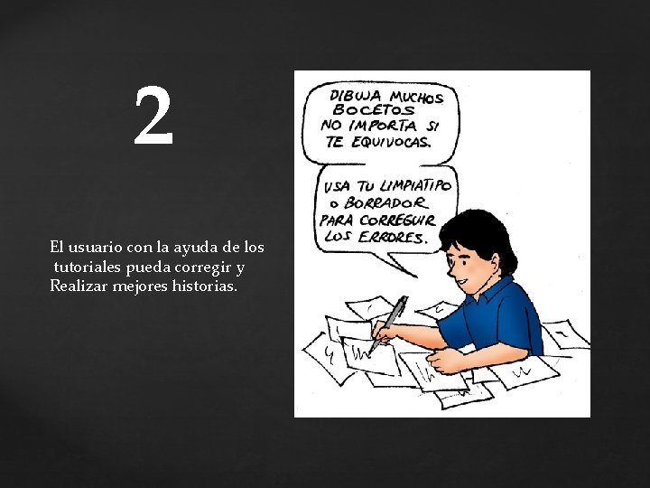 2 El usuario con la ayuda de los tutoriales pueda corregir y Realizar mejores