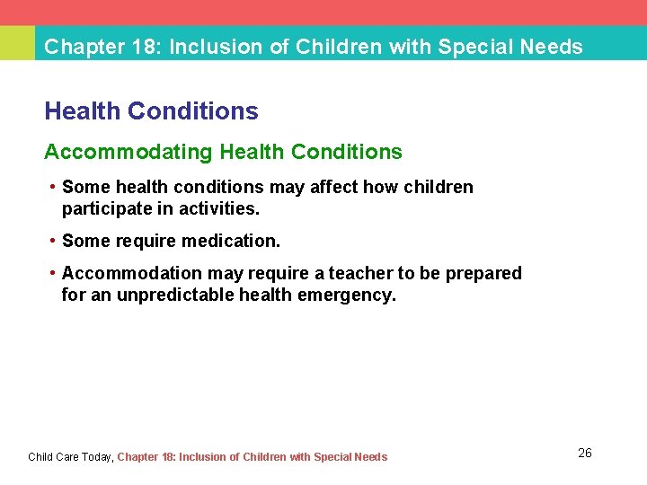 Chapter 18 Inclusion of Children with Special Needs