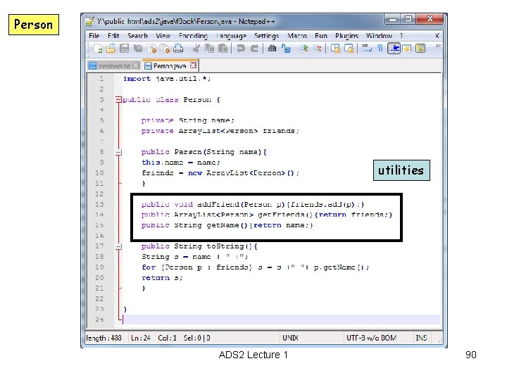Person utilities ADS 2 Lecture 1 90 