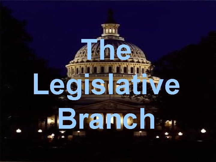 The Legislative Branch 