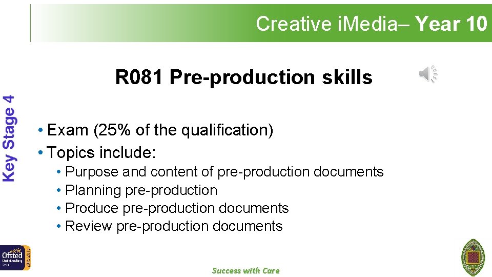 Creative i. Media– Year 10 R 081 Pre-production skills • Exam (25% of the