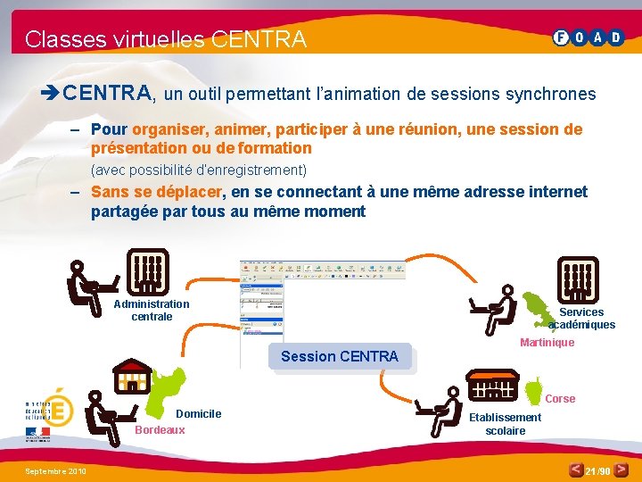 Classes virtuelles CENTRA è CENTRA, un outil permettant l’animation de sessions synchrones – Pour