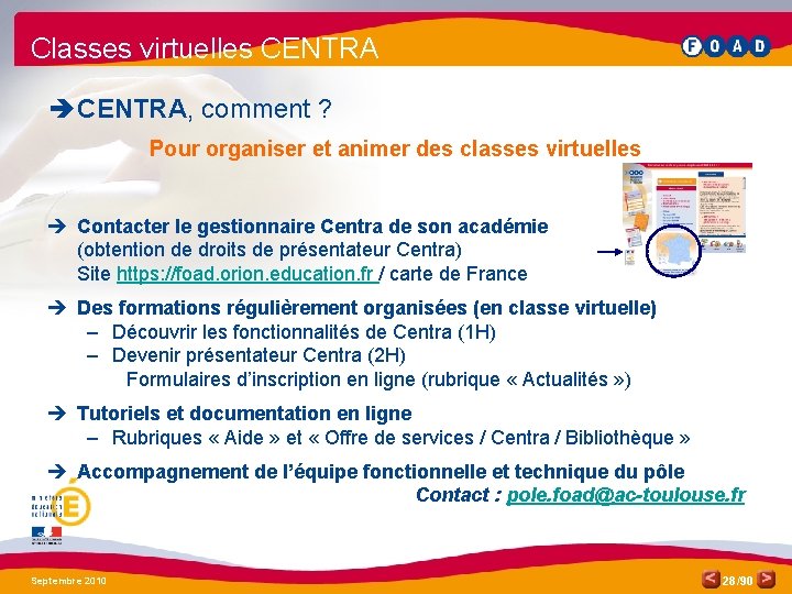 Classes virtuelles CENTRA è CENTRA, comment ? Pour organiser et animer des classes virtuelles