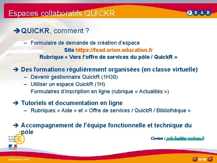 Espaces collaboratifs QUICKR è QUICKR, comment ? – Formulaire de demande de création d’espace