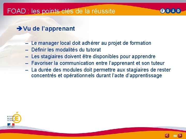 FOAD : les points clés de la réussite èVu de l’apprenant – – –