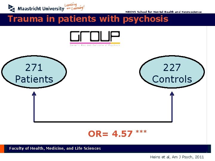 MHENS School for Mental Health and Neuroscience Trauma in patients with psychosis 271 Patients