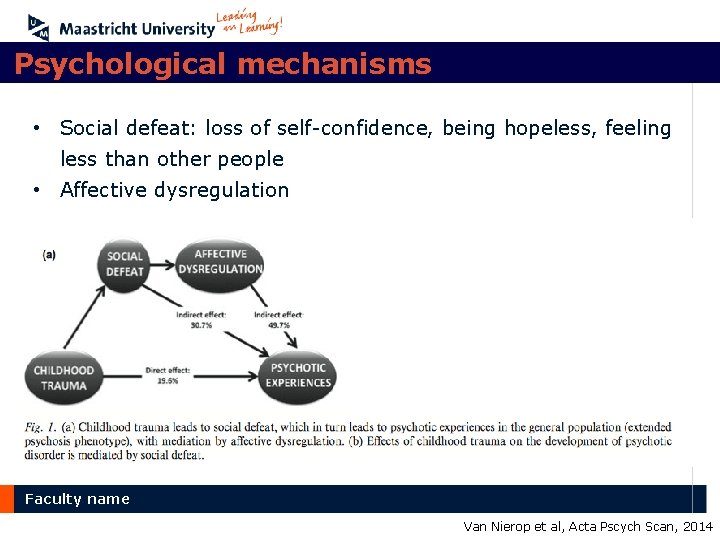 Psychological mechanisms • Social defeat: loss of self-confidence, being hopeless, feeling less than other