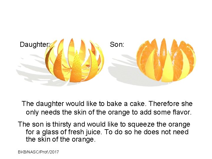 Daughter: Son: The daughter would like to bake a cake. Therefore she only needs