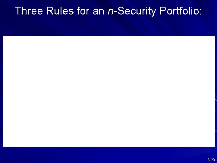 Three Rules for an n-Security Portfolio: 6 -20 