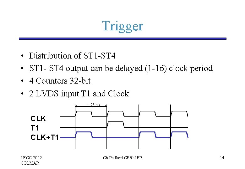Trigger • • Distribution of ST 1 -ST 4 ST 1 - ST 4 Trigger • • Distribution of ST 1 -ST 4 ST 1 - ST 4