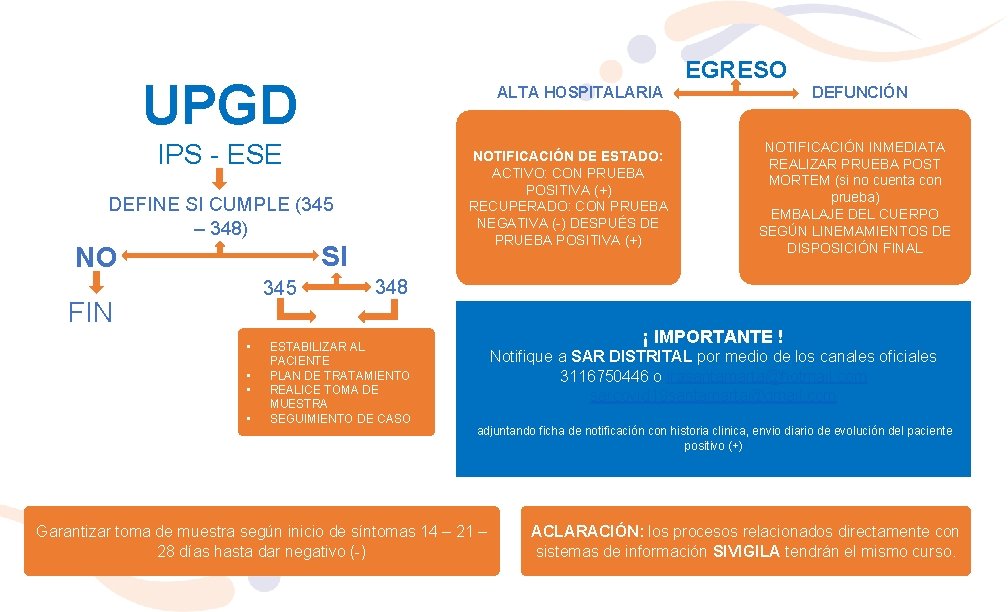 EGRESO UPGD ALTA HOSPITALARIA IPS - ESE NOTIFICACIÓN DE ESTADO: ACTIVO: CON PRUEBA POSITIVA