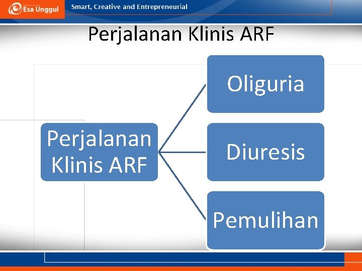 Perjalanan Klinis ARF Oliguria Perjalanan Klinis ARF Diuresis Pemulihan 