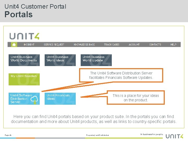 Unit 4 Customer Portals The Unit 4 Software Distribution Server facilitates Financials Software Updates.