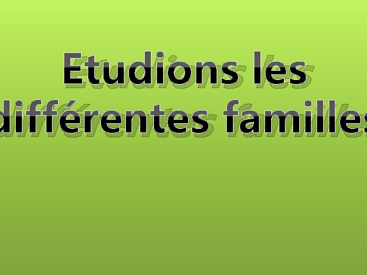 Etudions les différentes familles 