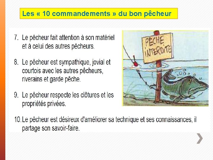 Les « 10 commandements » du bon pêcheur 