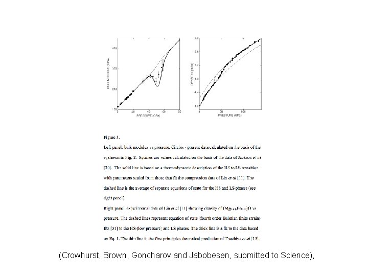 (Crowhurst, Brown, Goncharov and Jabobesen, submitted to Science), 