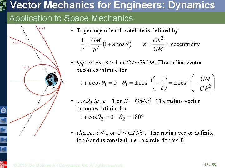 Tenth Edition Vector Mechanics for Engineers: Dynamics Application to Space Mechanics • Trajectory of