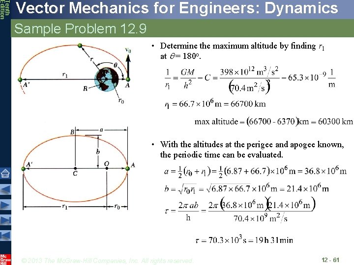 Tenth Edition Vector Mechanics for Engineers: Dynamics Sample Problem 12. 9 • Determine the