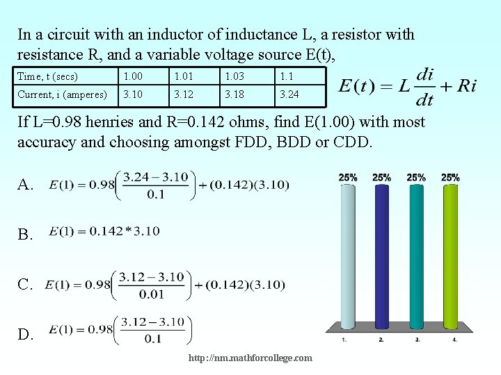 In a circuit with an inductor of inductance L, a resistor with resistance R,