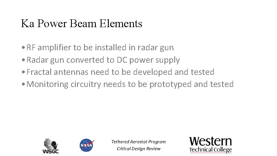 Ka Power Beam Elements • RF amplifier to be installed in radar gun •
