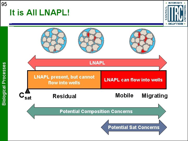 95 Biological Processes It is All LNAPL! LNAPL present, but cannot flow into wells