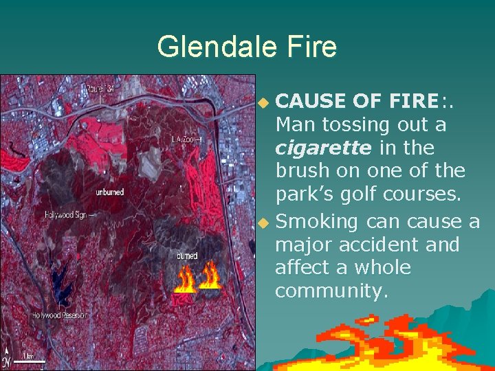 Glendale Fire CAUSE OF FIRE: . Man tossing out a cigarette in the brush