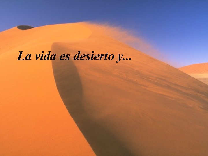 La vida es desierto y. . . 