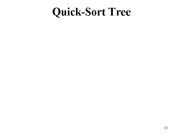 Quick-Sort Tree 13 