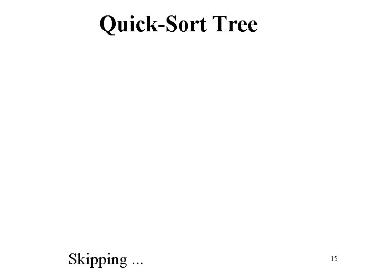 Quick-Sort Tree Skipping. . . 15 