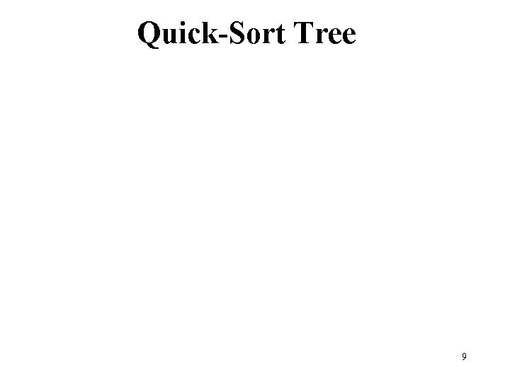 Quick-Sort Tree 9 