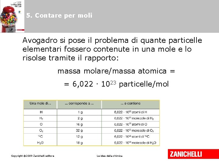 5. Contare per moli Avogadro si pose il problema di quante particelle elementari fossero