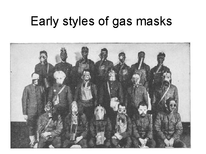 Early styles of gas masks 