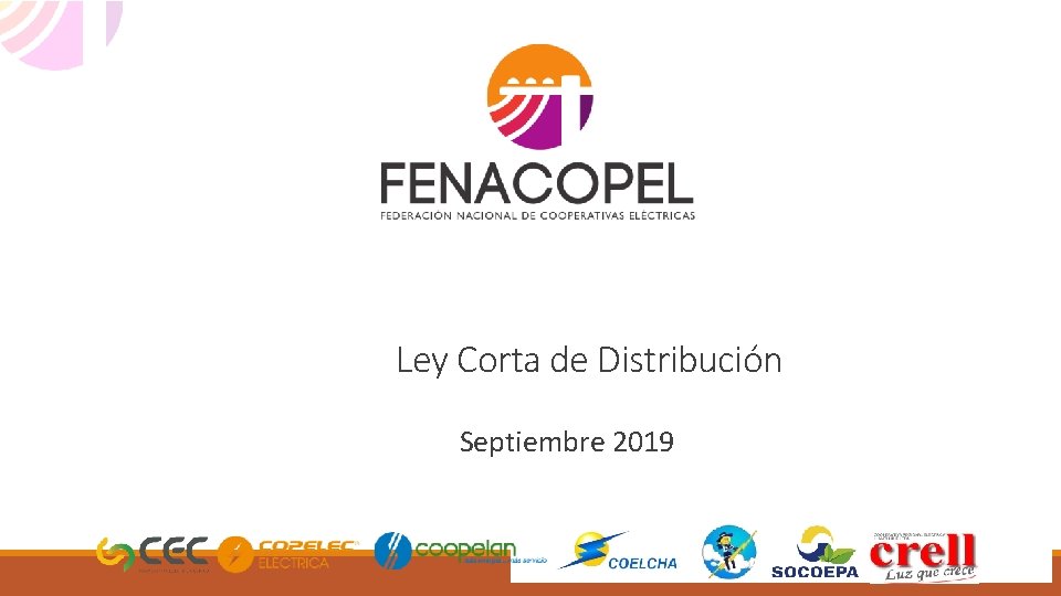 Ley Corta de Distribución Septiembre 2019 