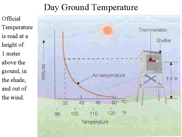Day Ground Temperature Official Temperature is read at a height of 1 meter above