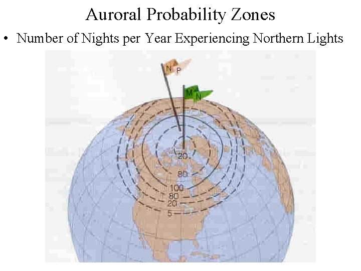 Auroral Probability Zones • Number of Nights per Year Experiencing Northern Lights 