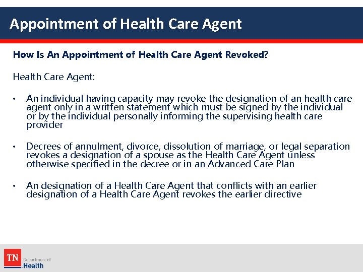 Appointment of Health Care Agent How Is An Appointment of Health Care Agent Revoked?